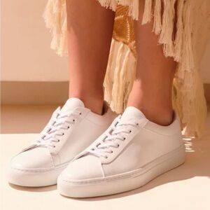 Koio Capri Triple White Leather Sneakers 39 Made in Italy Lace Up Minimalist